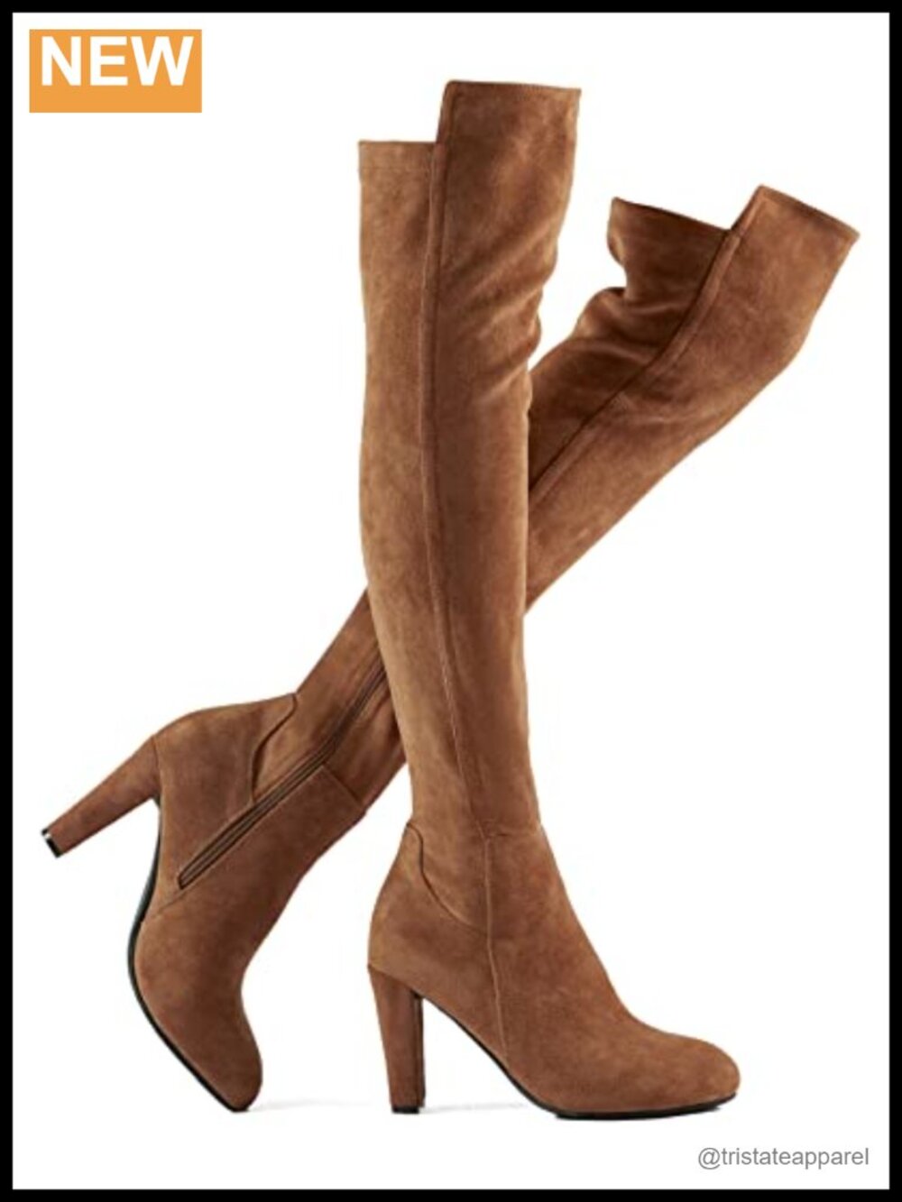 Faux Suede Chunky Heel Stretch Over The Knee Thigh High Boots Size 8